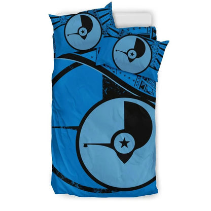 Yap Duvet Cover Set - Yap Flag Tattoo Blue
