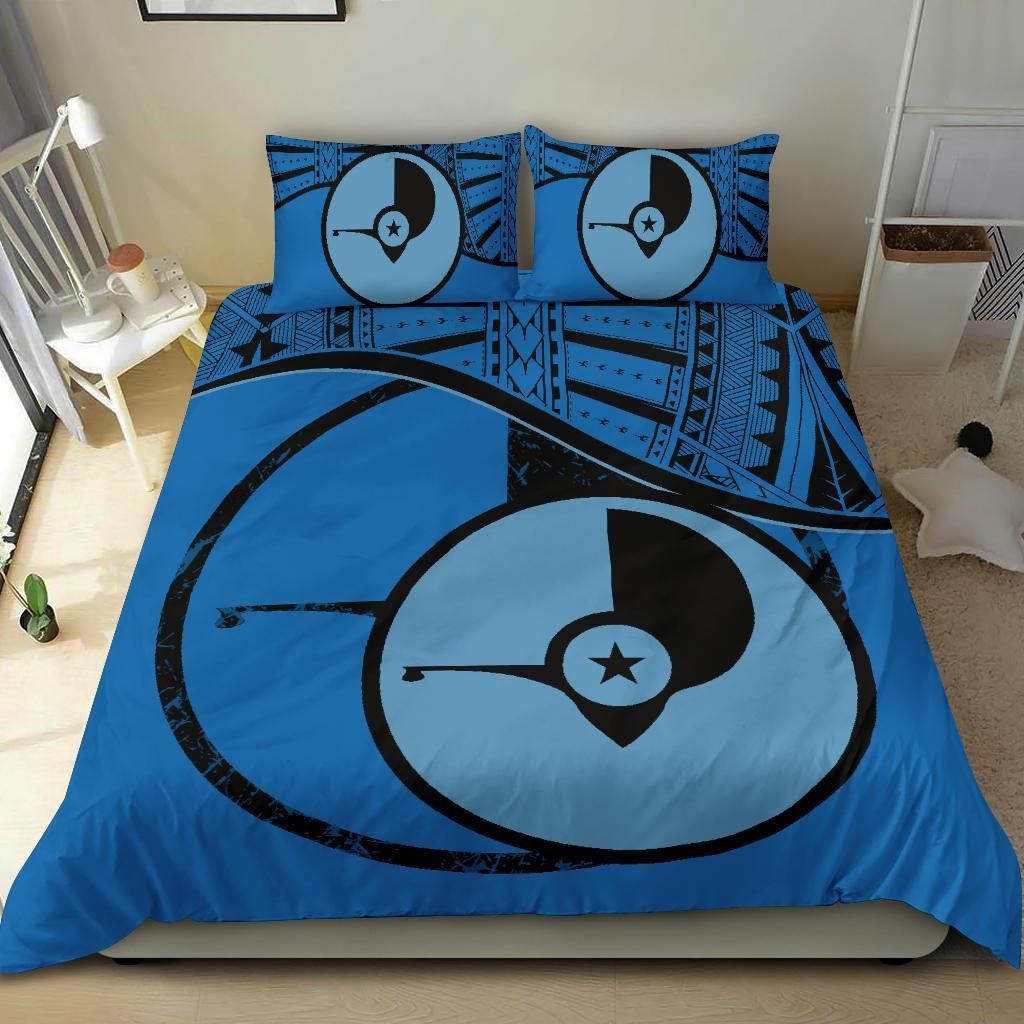 Yap Duvet Cover Set - Yap Flag Tattoo Blue