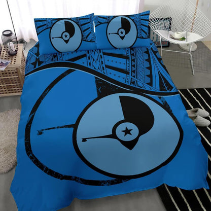 Yap Duvet Cover Set - Yap Flag Tattoo Blue