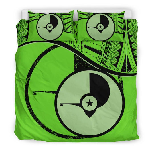 Yap Duvet Cover Set - Yap Flag Tattoo Green