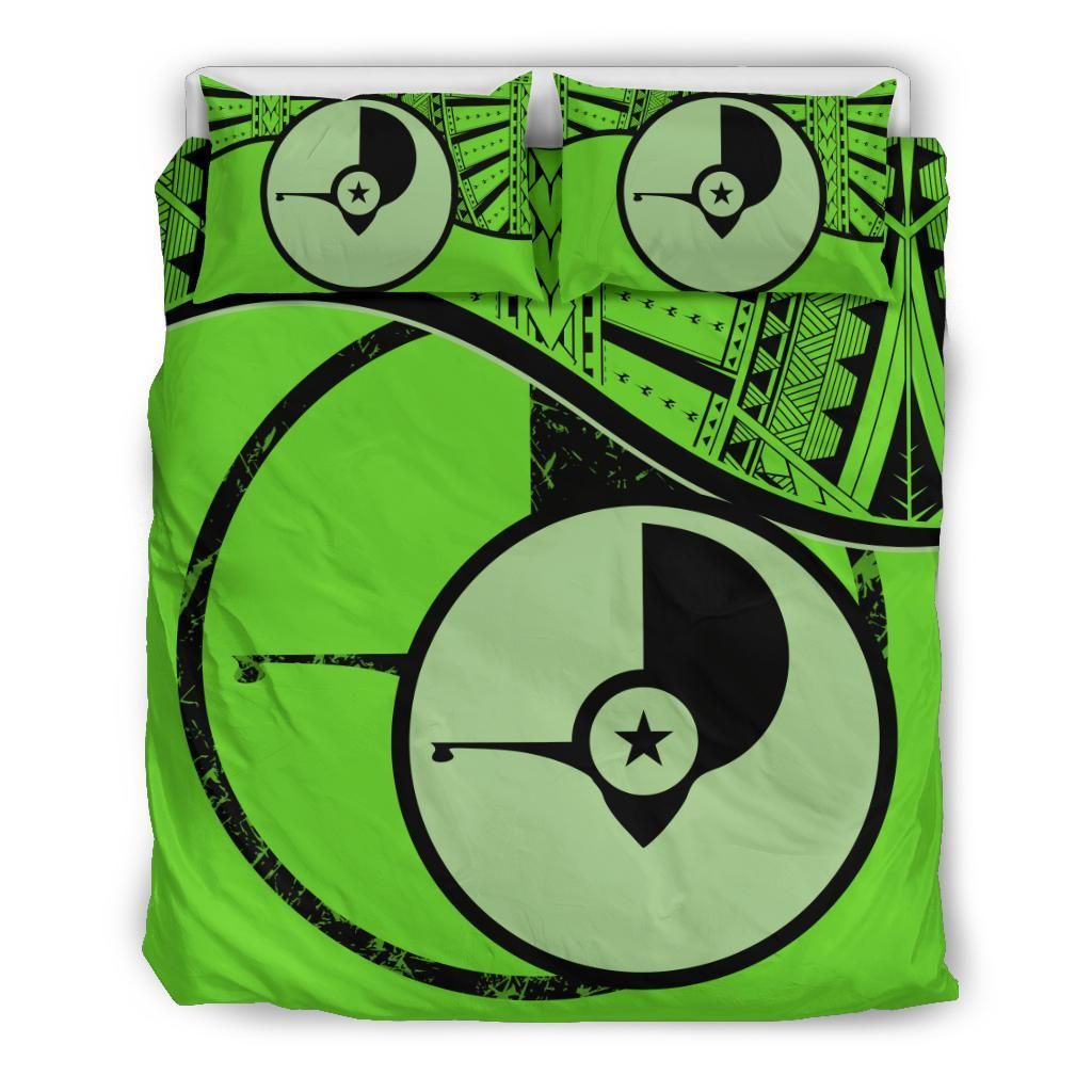 Yap Duvet Cover Set - Yap Flag Tattoo Green