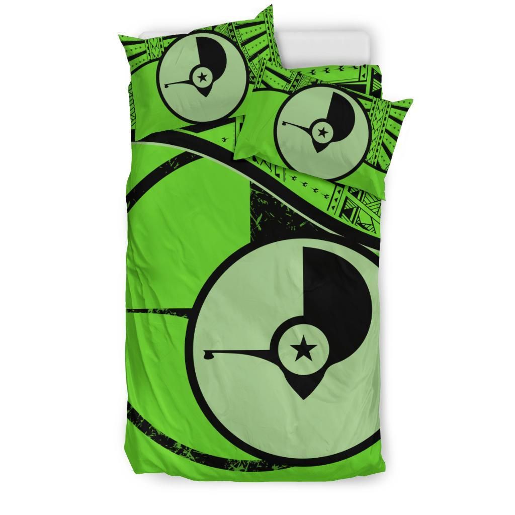 Yap Duvet Cover Set - Yap Flag Tattoo Green