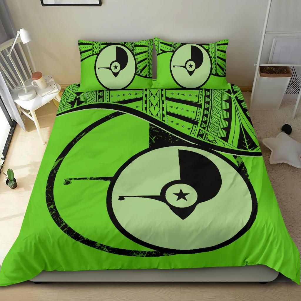 Yap Duvet Cover Set - Yap Flag Tattoo Green