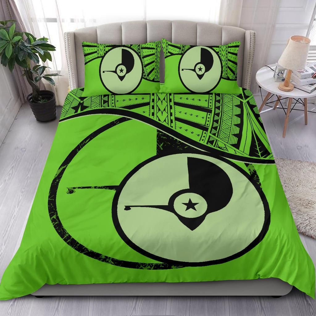 Yap Duvet Cover Set - Yap Flag Tattoo Green