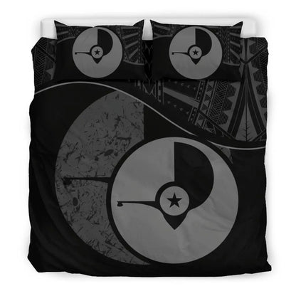 Polynesian Duvet Cover Set - Yap Bedding Set Black