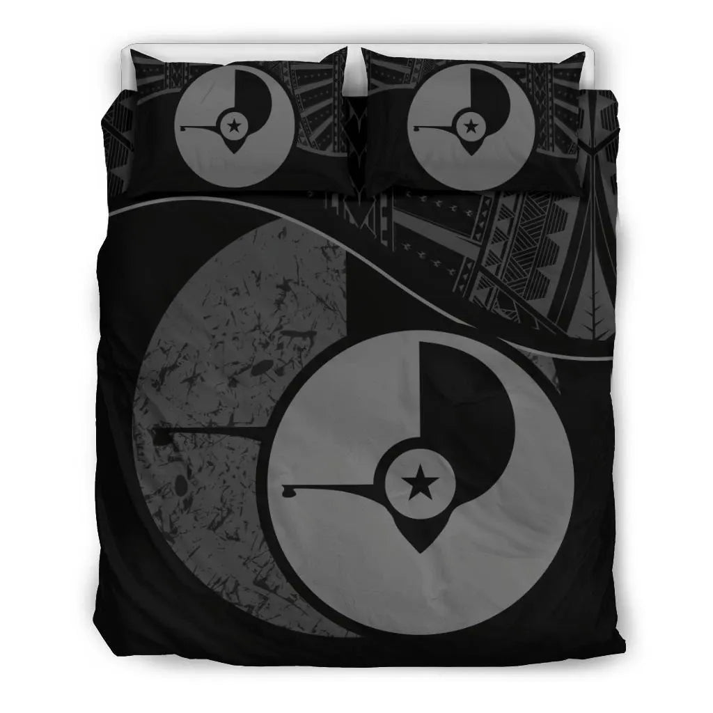 Polynesian Duvet Cover Set - Yap Bedding Set Black