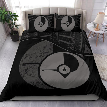 Polynesian Duvet Cover Set - Yap Bedding Set Black