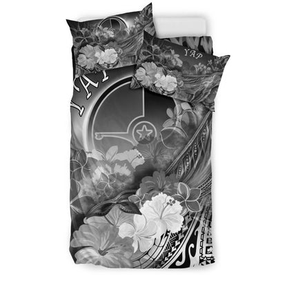 Yap Bedding Set - Humpback Whale With Tropical Flowers (White)