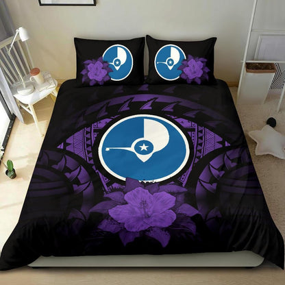 Yap Duvet Cover Set - Yap Flag & Purple Hibiscus