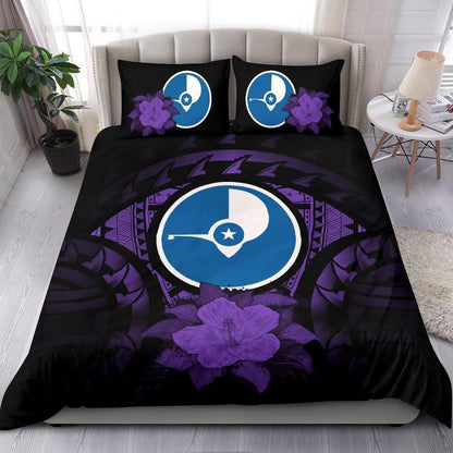 Yap Duvet Cover Set - Yap Flag & Purple Hibiscus