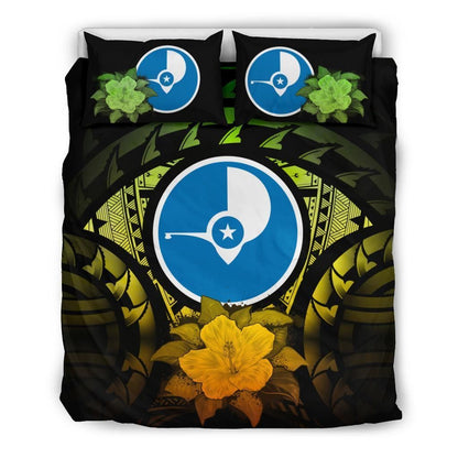 Yap Duvet Cover Set - Yap Flag & Reggae Hibiscus