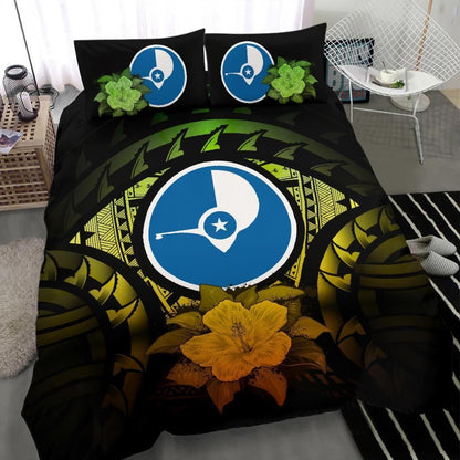 Yap Duvet Cover Set - Yap Flag & Reggae Hibiscus