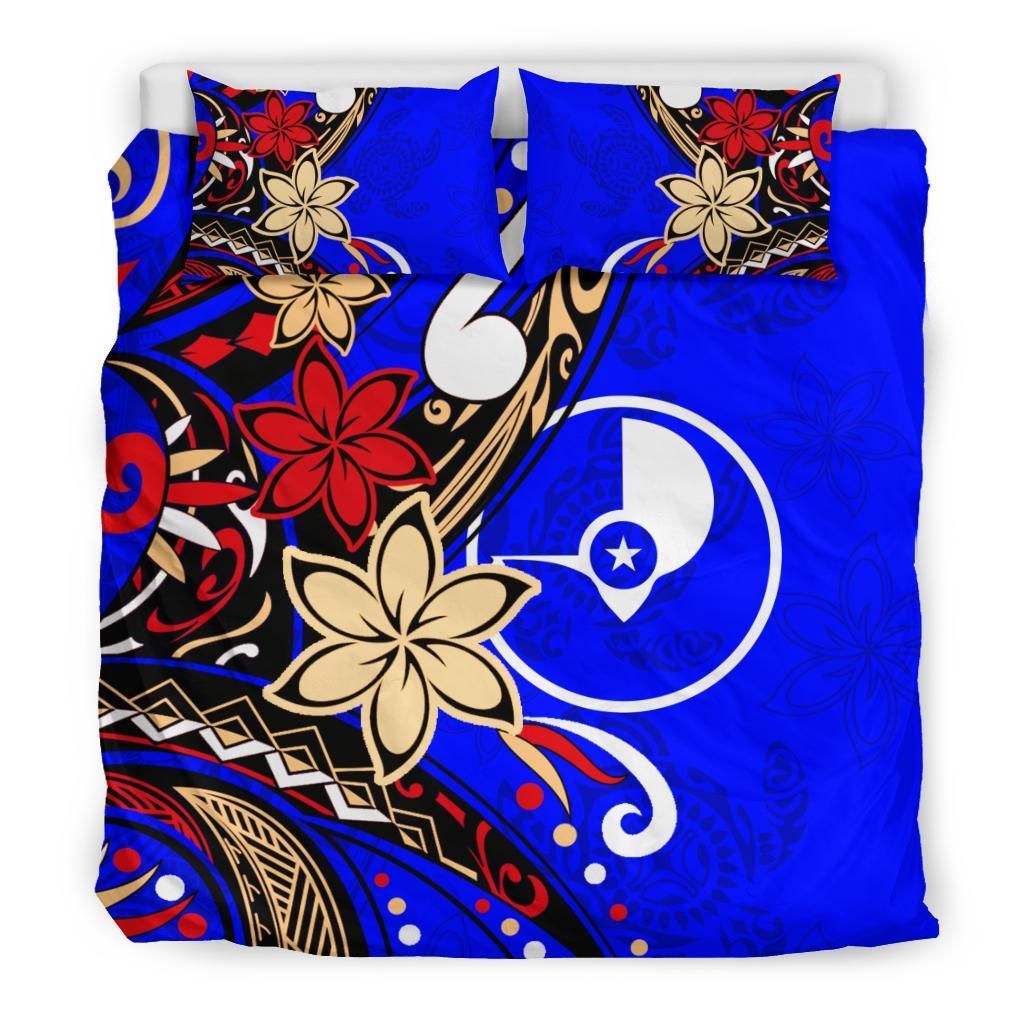 Yap Bedding Set - Tribal Flower With Special Turtles Blue Color
