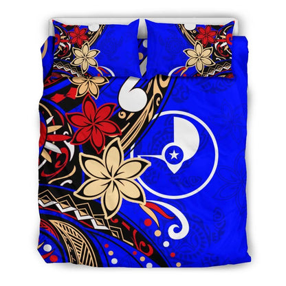 Yap Bedding Set - Tribal Flower With Special Turtles Blue Color
