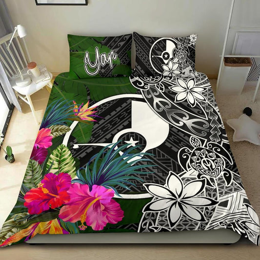 Yap Bedding Set - Turtle Plumeria Banana Leaf