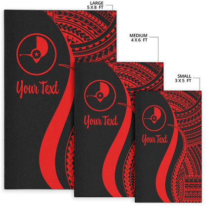 Yap Custom Personalised Area Rug - Red Polynesian Tentacle Tribal Pattern