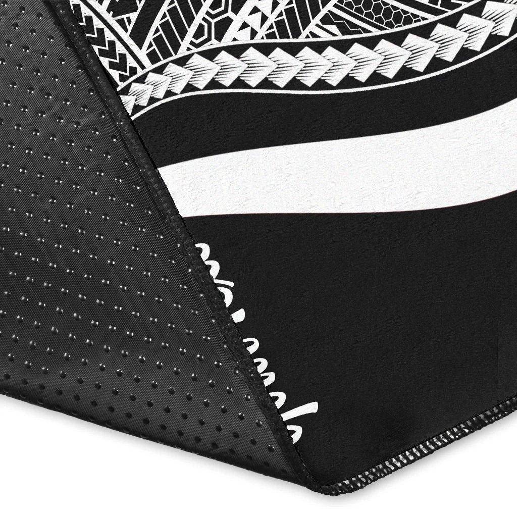 Yap Custom Personalised Area Rug - White Polynesian Tentacle Tribal Pattern