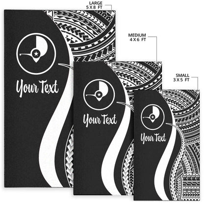 Yap Custom Personalised Area Rug - White Polynesian Tentacle Tribal Pattern