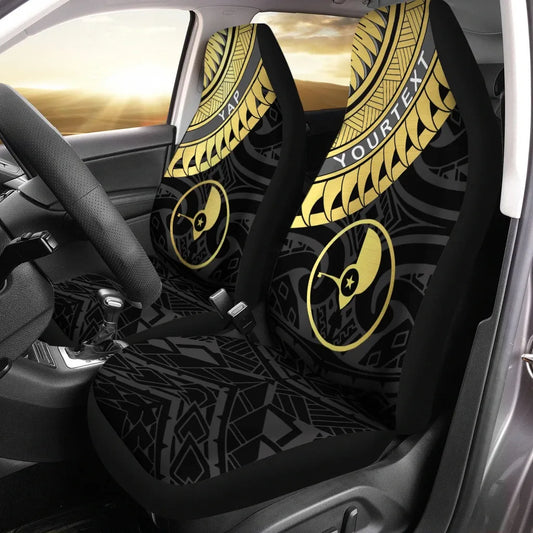 Yap Custom Personalised Car Seat Covers - Ginger Lei Pattern Gold