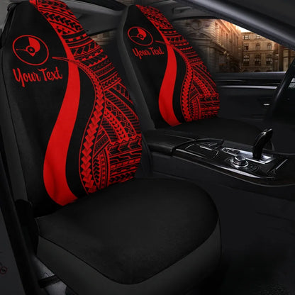 Yap Custom Personalised Car Seat Covers - Red Polynesian Tentacle Tribal Pattern
