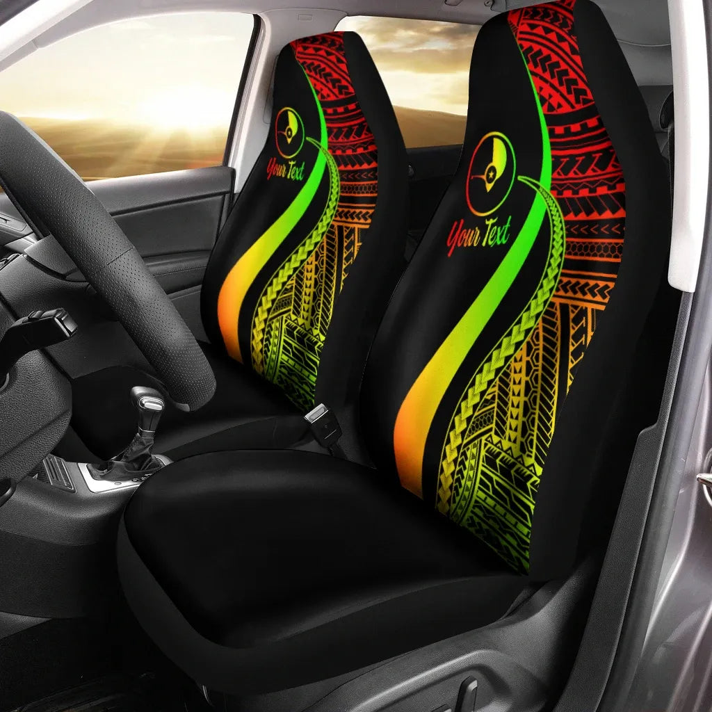 Yap Custom Personalised Car Seat Covers - Reggae Polynesian Tentacle Tribal Pattern