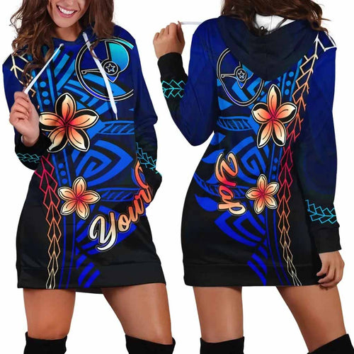 Yap Custom Personalised Hoodie Dress - Vintage Tribal Mountain
