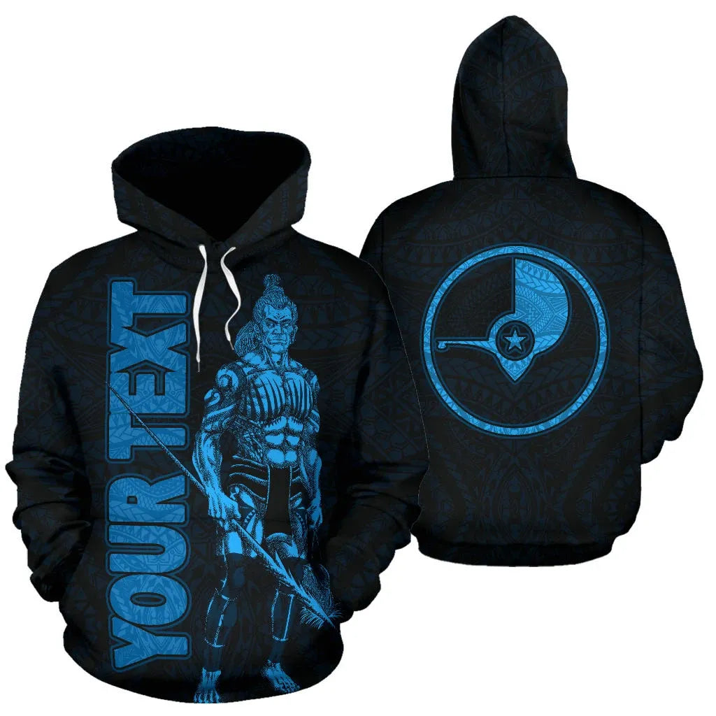 Yap Custom Personalised Hoodie - Micronesia Yapese Warrior Blue