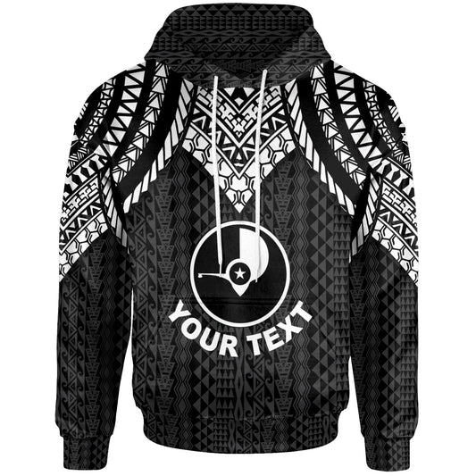 Yap Custom Personalised Hoodie - Polynesian Armor Style Black