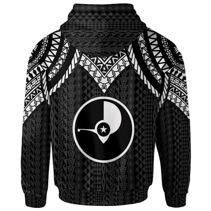 Yap Custom Personalised Hoodie - Polynesian Armor Style Black
