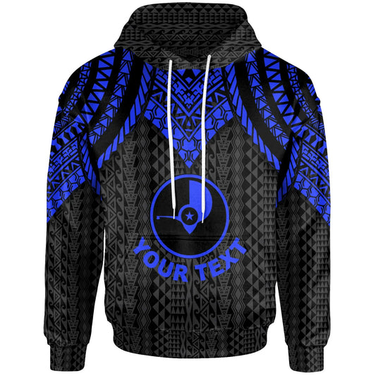 Yap Custom Personalised Hoodie - Polynesian Armor Style Blue