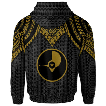 Yap Custom Personalised Hoodie - Polynesian Armor Style Gold