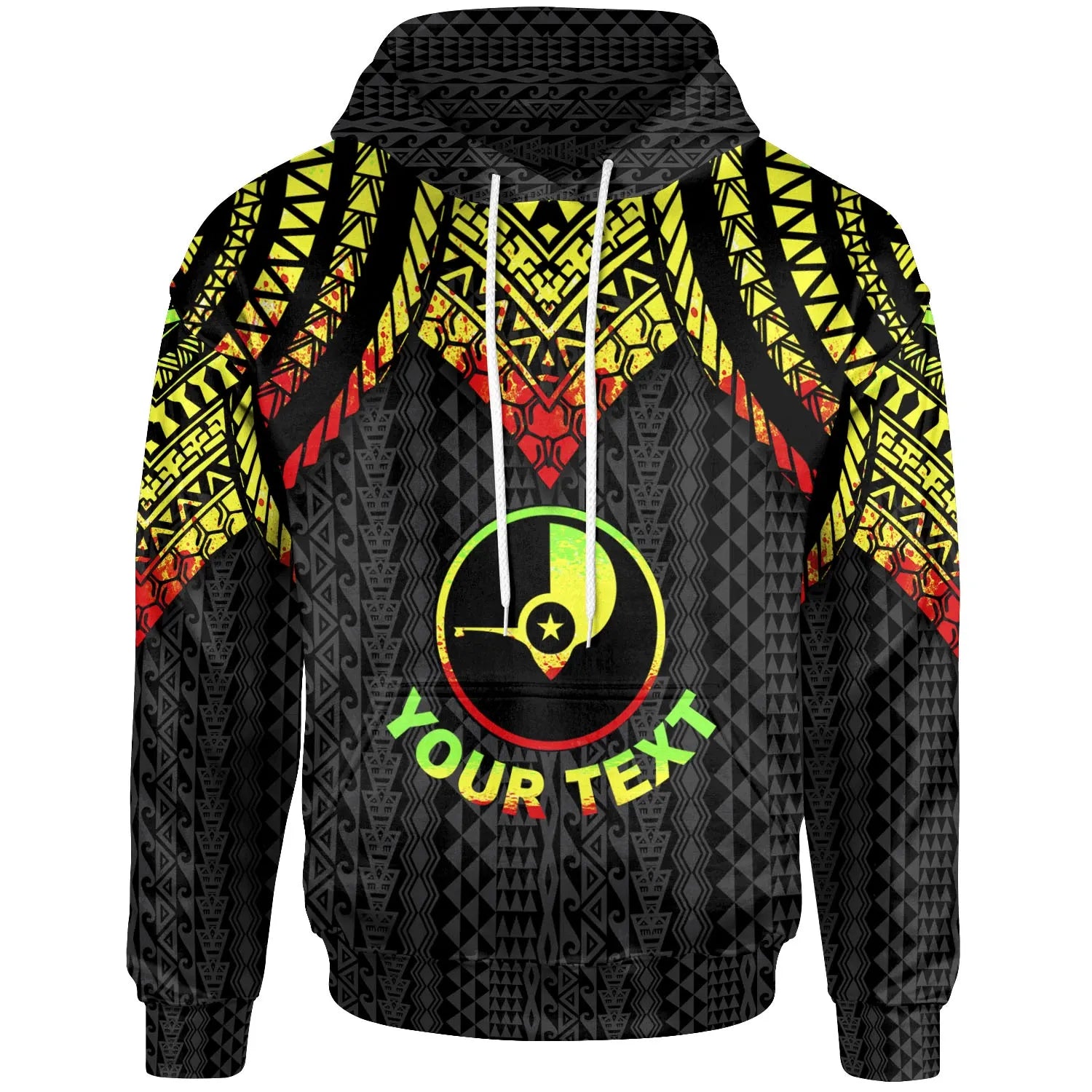 Yap Custom Personalised Hoodie - Polynesian Armor Style Reagge