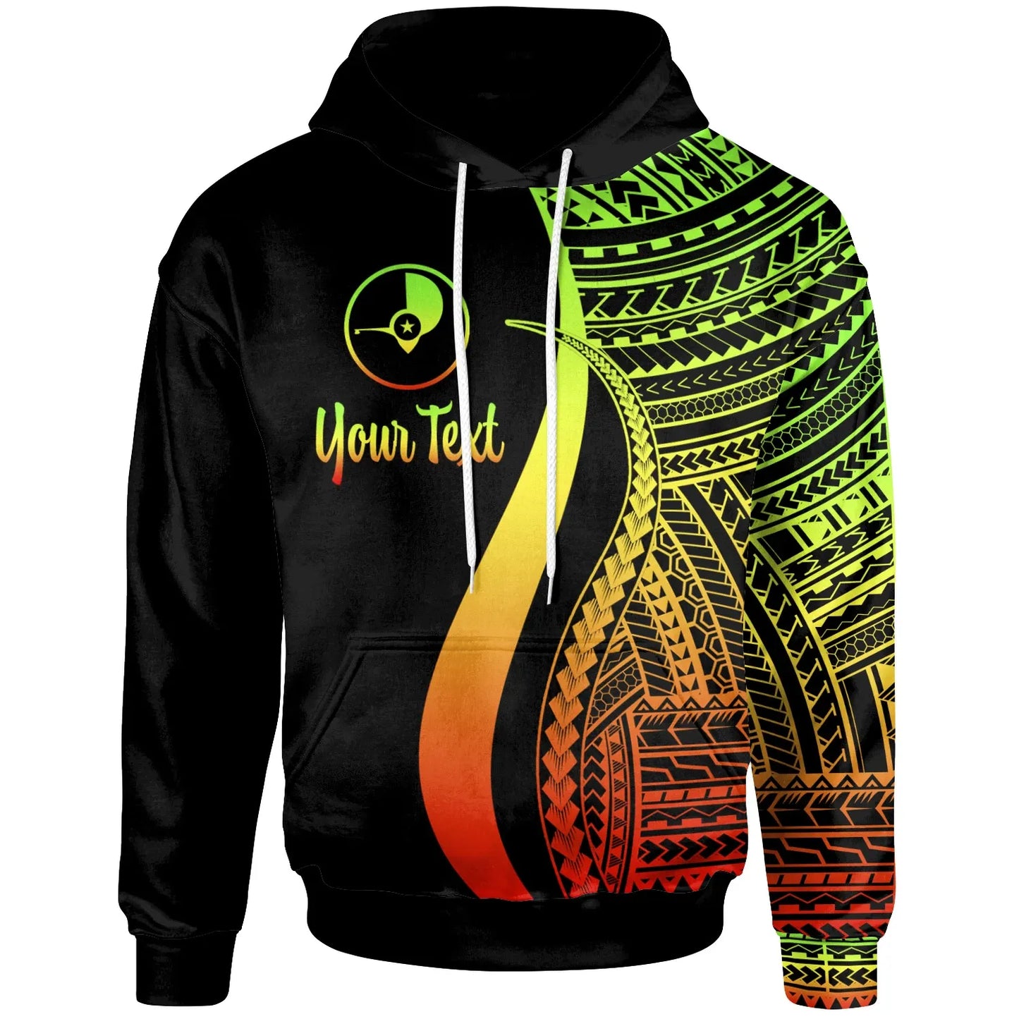 Yap Custom Personalised Hoodie Reggae - Tentacle Tribal Pattern