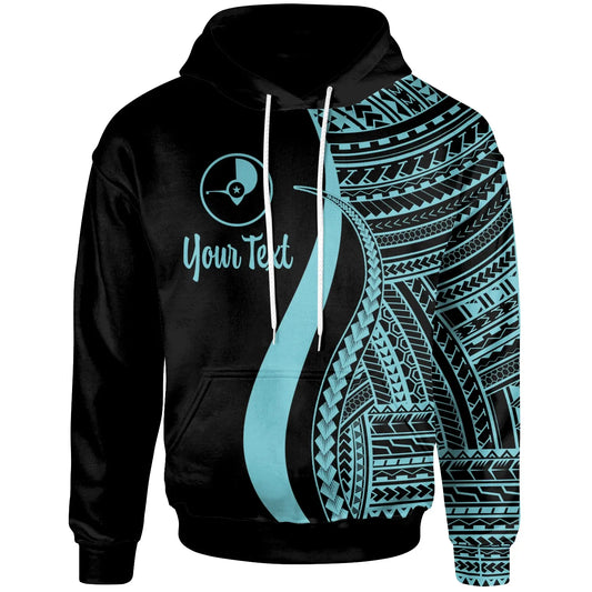 Yap Custom Personalised Hoodie Turquoise - Tentacle Tribal Pattern