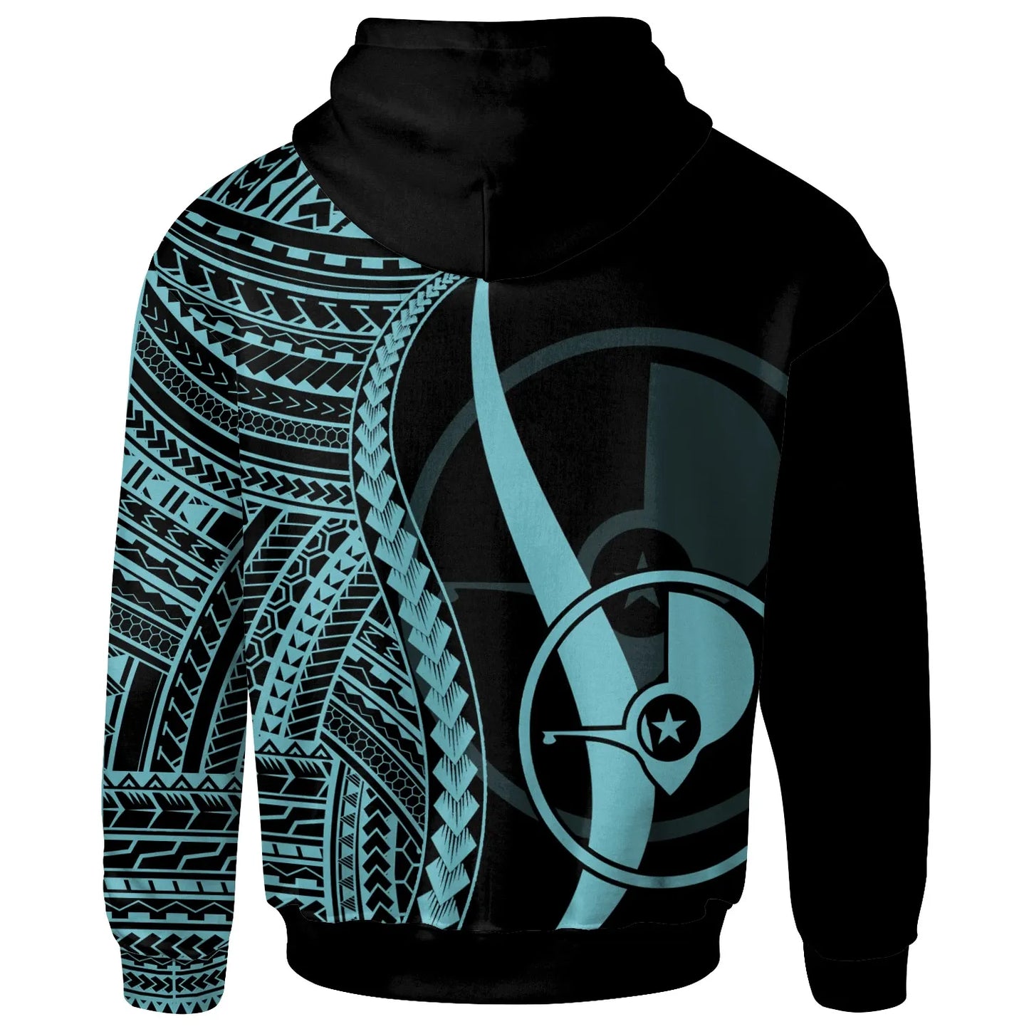 Yap Custom Personalised Hoodie Turquoise - Tentacle Tribal Pattern