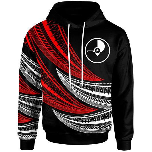 Yap - Custom Personalised Hoodie - Wave Pattern Alternating Red Color