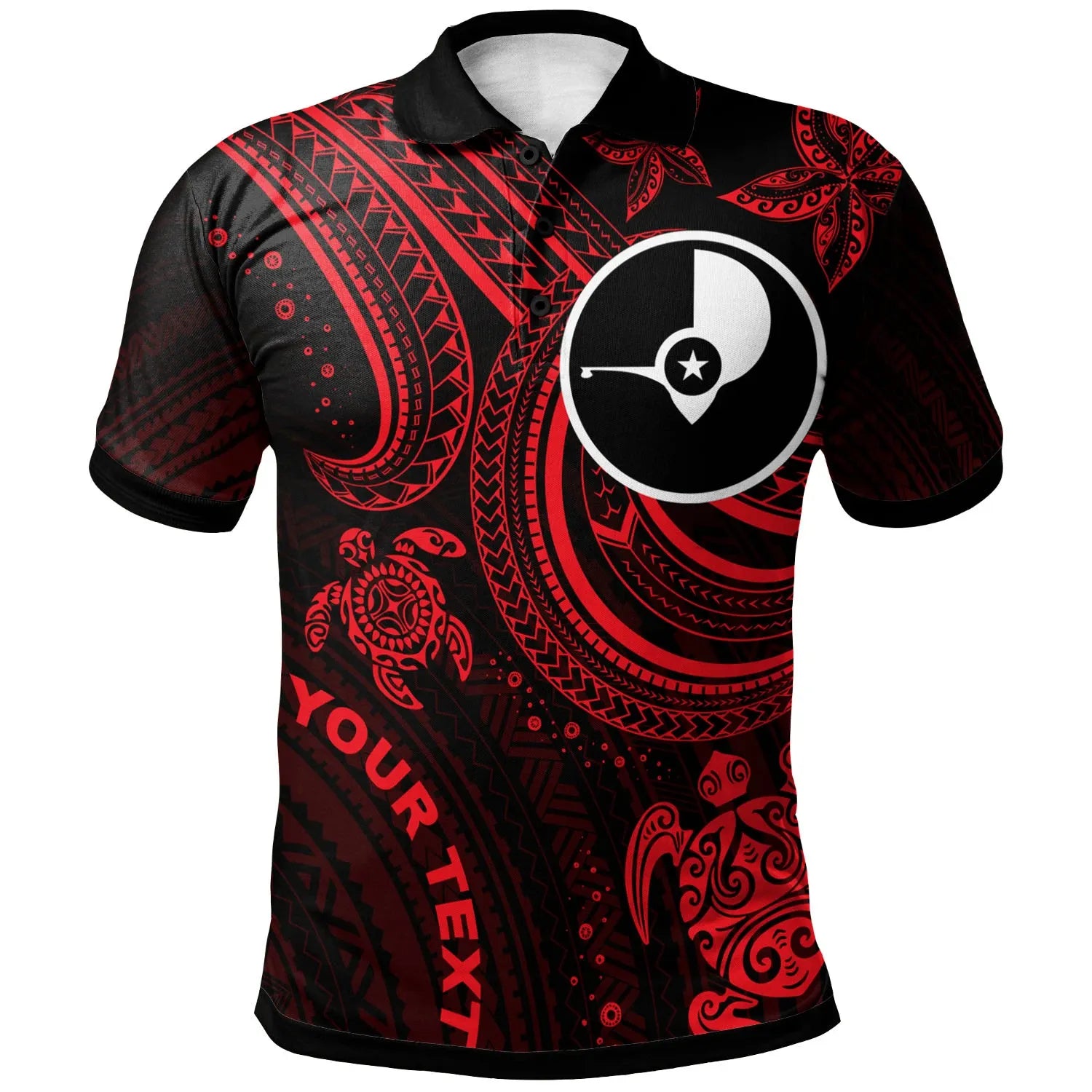 Yap Custom Personalised Polo Shirt - Red Turtle