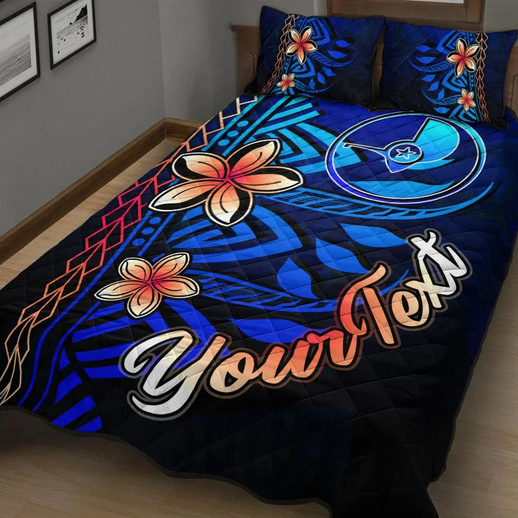 Yap Custom Personalised Quilt Bed Set - Vintage Tribal Mountain