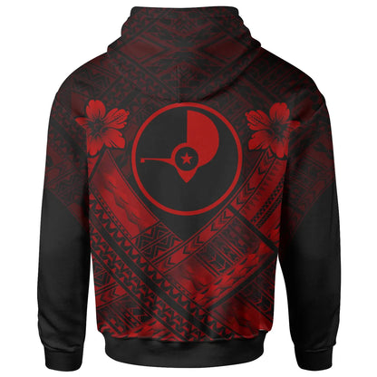 Yap Custom Personalised Polynesian Hoodie - Yap Red Seal Camisole Hibiscus Style