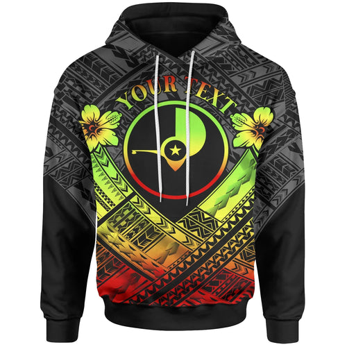 Yap Custom Personalised Polynesian Hoodie - Yap Reggae Seal Camisole Hibiscus Style