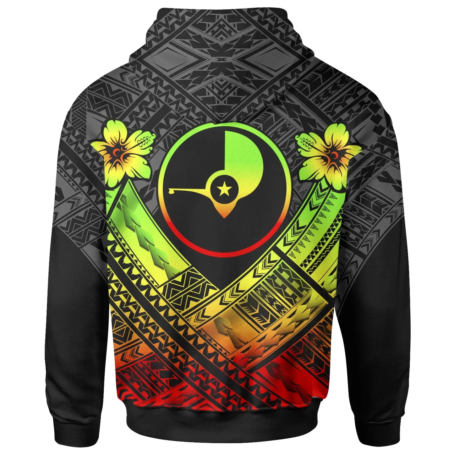 Yap Custom Personalised Polynesian Hoodie - Yap Reggae Seal Camisole Hibiscus Style