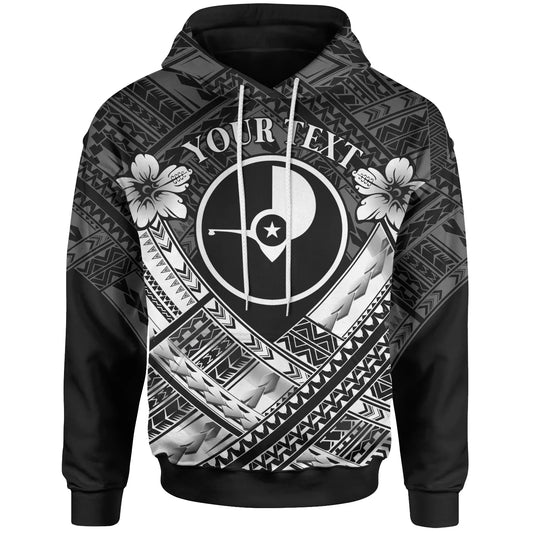 Yap Custom Personalised Polynesian Hoodie - Yap White Seal Camisole Hibiscus Style