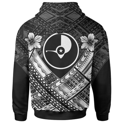 Yap Custom Personalised Polynesian Hoodie - Yap White Seal Camisole Hibiscus Style