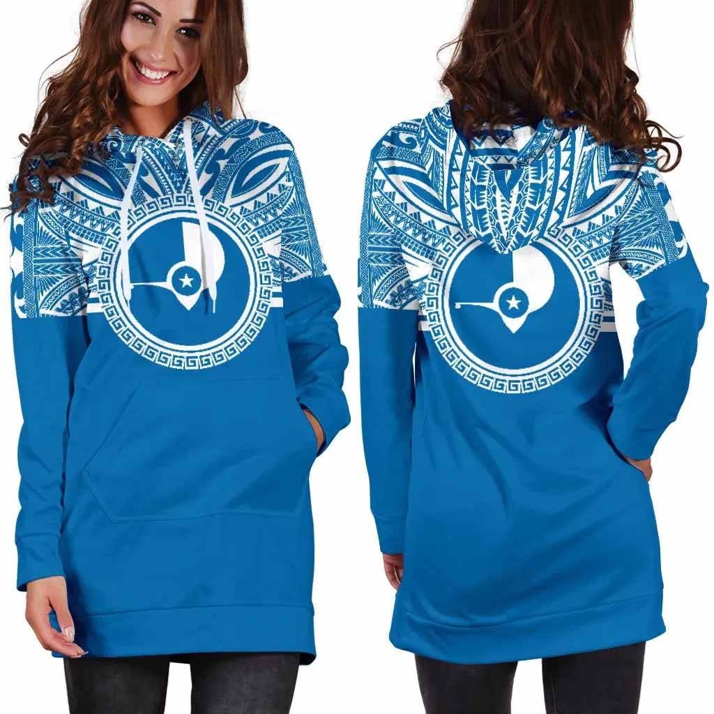 Yap Female Hoodie Dress - Yap Coat Of Arms Polynesian Flag Color