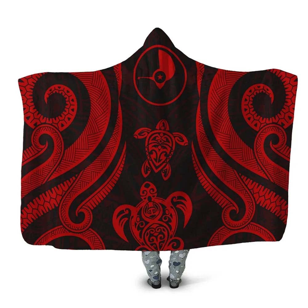 Yap Hooded Blanket - Red Tentacle Turtle