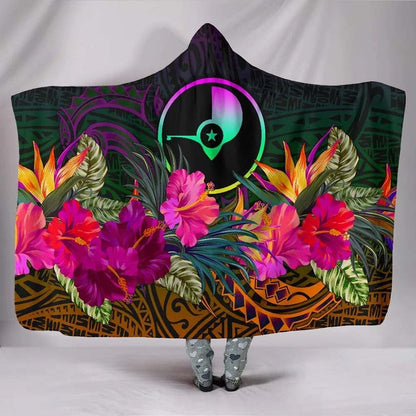 YAP Hooded Blanket - Summer Hibiscus