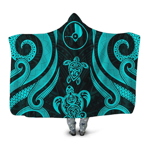 Yap Hooded Blanket - Turquoise Tentacle Turtle