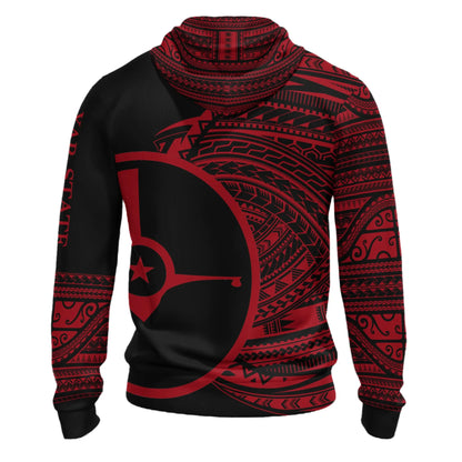 Yap Hoodie - Micronesia Red Patterns With Coat Of Arms