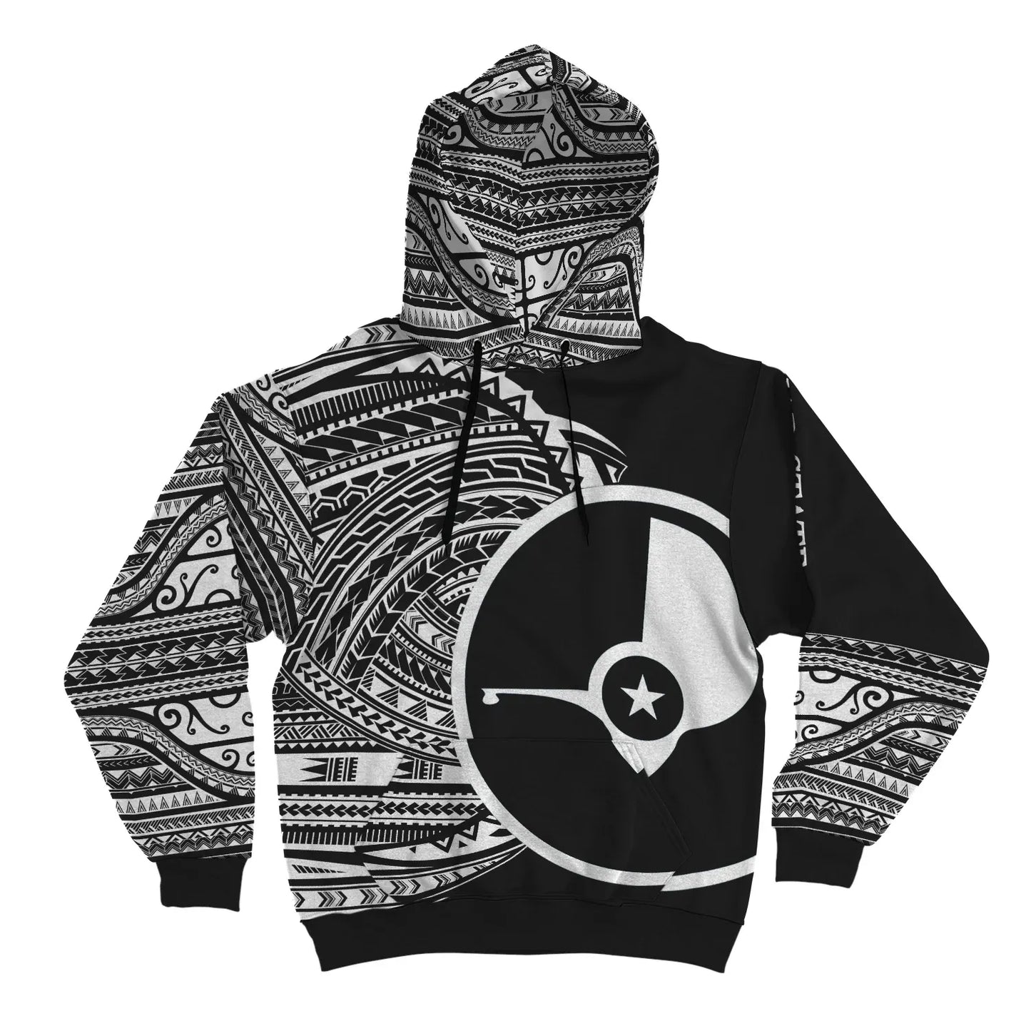Yap Hoodie - Micronesia White Patterns With Coat Of Arms