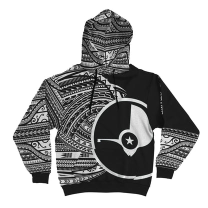 Yap Hoodie - Micronesia White Patterns With Coat Of Arms